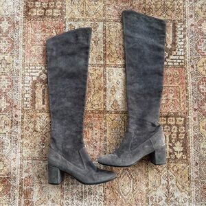Vince Women's Charcoal Suede Over the Knee Boots 8.5
